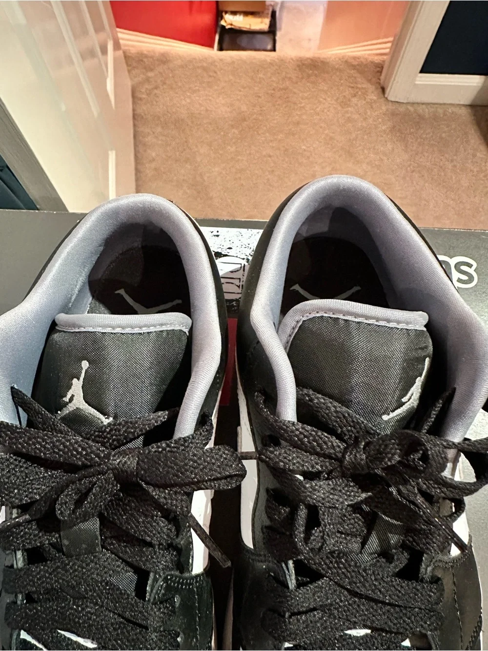 Nike Black and White Low-Top Sneakers with Gray Lining